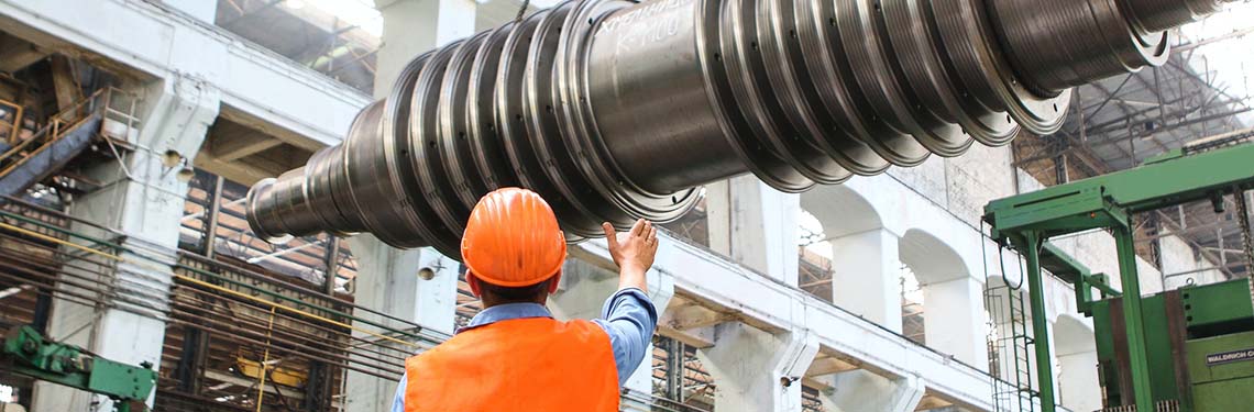 worker in manufacturing warehouse space banner